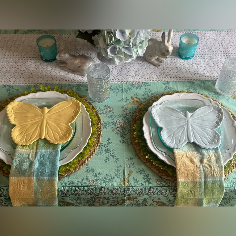 Spring Easter set of 4 cotton jacquard cloth napkins